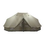 Hi-Gear Emperor 12 Polycotton Tent for 12 People with Zip-in Groundsheet, 12 Man, Easy to Pitch, Large and Spacious, Canvas Yurt, Large Group or Family Camping, Festivals, Glamping, Scouting, Beige