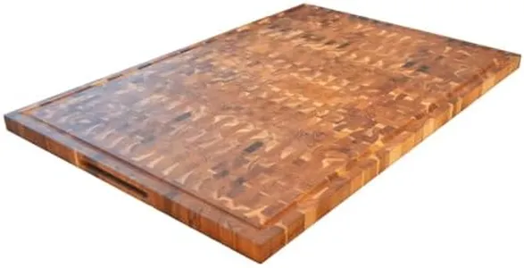 EcoDecors XL End Grain Teak Cutting Board 40x28, Reversible