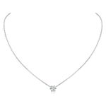 ChicSilver Small Round Cut April Birthstone Necklace, 925 Sterling Silver Necklace for Women Silver Diamond Necklaces for Women Mother Gift