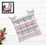 Oasis Home Collection Cotton Shell with Cotton Filled Printed Chair Cushion (Pink Coin , 40 X 40 cm)