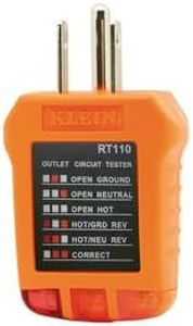 Klein Tools RT110 Outlet Tester, AC Electrical Receptacle Tester for North American Outlets