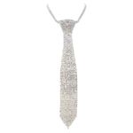 Rosemarie & Jubalee Women's Stunning Crystal Rhinestone Necktie Necklace, 18""+3"" Extender (AB Crystal Silver Tone)