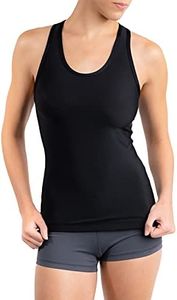 Compression Tank Top Women's Racerback Sleeveless Sports Tee (Black, XL)