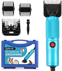CGOLDENWALL Tondeuse pour Chien 280W, Contrôle de Vitesse en Continu 2000-6000 rpm, Cordon d'Alimentation 3m, Bruit< 50DB, pour Animaux de Tous Types de Pelage, Avec 2 Lames& 2 Peignes (3/6mm, 9/12mm)