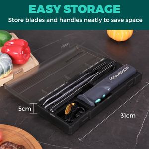 HAUSHOF Cordless Electric Carving Knife – Rechargeable Kitchen Slicer