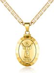 Barzel 18K Gold Plated Baby Jesus/Divinio Nino Necklace With Mariner Chain – Made In Brazil (20 Inches)