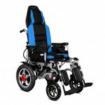 EverActiv EcoRider Electric Wheelchair for Adults, Elderly & Patients | 165° Reclining Foldable Motorized Wheelchair | Adjustable Headrest & Elevating Detachable Footrest | Lithium Ion Battery, 15 to 20 km Range | Airline Friendly, Heavy Duty | Blue