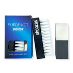 Shoozas Suede Shoe Cleaner Kit - Includes Double-Sided Eraser and Suede Brush, Remove Marks, Stains and Scuffs, Best for Suede, Nubuck, Rubber, Canvas, and More