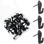 30 PCS Push Pins Picture Hanger Hooks, Double Headed Nails Push Pin Thumbtacks for Wall Hangings Picture, Decorative Small Hook Pins for Drywall Cork Board Home Office Black