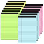 Zaviko 12 Pack 4 Colored Legal Pads 5x8 College Ruled Legal Note Pads 5x8 Notepad, Lined Paper Pads 5x8, Lined Tablets Writing Pads 5x8, Lined Writing Note Pad 80 GSM Pads Of Paper, 30 Sheets/Pad