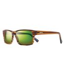Revo Women's Polarized Eco-Friendly Rectangle Sunglasses, Brown Horn Frame with Evergreen Nylon Lens, Serilium+ Lenses