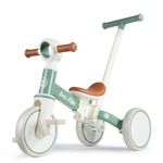 LOL-FUN Toddler Balance Bike for Kids, 5 in 1 Baby Bicycle for Boys Girls Gift Present, 3 Wheel Tricycle with Parent Steering Push Handle for 10 Months+