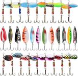 BLUEALCHEMY Fishing Lures Kit – 30-Piece Metal Spoon & Spinner Set for Trout, Pike, Salmon & Walleye, Assorted Colors, Tackle Box Included