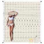 Beach Blanket Sandproof, Beach Mat Sand Free Waterproof, Large Picnic Blanket for 2-4 Adult, Lightweight Quick Drying & Compact Polyester Outdoor Blanket, Beach Essentials Must Have Accesorries