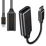 USB C To HDMI Adapter (4K/2k@60Hz) - Type C Male to HDMI Female Cables 4K Video High Speed HDTV Aluminum Converter [Thunderbolt 3] Compatible with Supported Devices for Projectors, Gaming & Theater