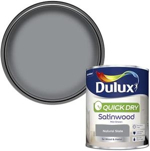 Dulux 5358152 Quick Dry Satinwood Paint, Natural Slate, 750 ml