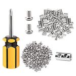 FSHIHINE 100PCS Wire Rope Clips Clamp Adjustable Wire Rope Grips for 1-2 mm Diameter Wire Rope and Cable Wire Rope Lock with End Screw Stopper I Shaped Wire Rope Clamp