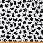 Feelyou Cat Outdoor Fabric by The Yard, Cute Yoga Cats Upholstery Fabric for Chairs, Cartoon Funny Kitten Black Cats Decorative Fabric for Home DIY Projects, 3 Yards, Black White