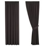 H.Versailtex Grey Blackout Curtains for Bedroom Pleated Thermal Curtains & Drapes Short Blackout Curtains, Stone Blue