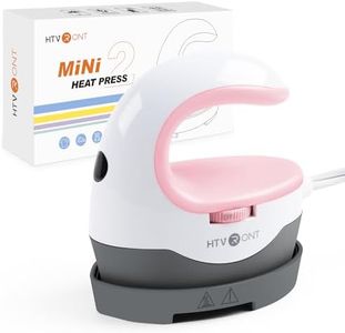 HTVRONT Mini Heat Press Machine - for DIY Heat Transfer Machine with Insulated Safety Base, Portable Heat Press for Iron On Vinyl, Tshirts, Crafts, Hat, Cap, Pillow (Baby Pink)