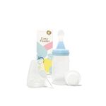 FARLIN Baby Food Easy Feeder, 6 oz, Squeeze Bottle with Dispensing Spoon - Wide Neck Easy to Clean, Soft Safety Spoon, BPA Free for Infant Feeding, Weaning Spoons (6oz, 180ml/cc, Blue)