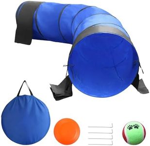 25.6in 10FT Dog Agility Tunnel, Dog Tunnel for Large Dogs with 2 Sand Bags, 4 Ground Stakes and Tote Bag, Dog Tunnel for Large Dogs