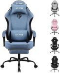 SITMOD Gaming Chairs for Adults with Footrest-Computer Ergonomic Video Game Chair-Backrest and Seat Height Adjustable Swivel Task Chair with Headrest and Lumbar Support(Blue)-Fabric