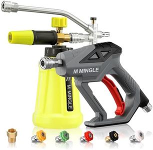 M MINGLE High Pressure Washer Gun with Foam Cannon, Foam Cannon Dual Connector Accessory, Car Wash Foam Gun Kit 1/4 Inch Quick Connector, 5 Pressure Washer Nozzle Tips
