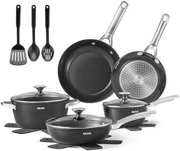BEZIA Induktions Töpfe Set 15-Tlg, Keramik Töpfe und Pfannen Set mit Deckel, Antihaft Topfset und Pfannenset, Kochtöpfe Set, Kochgeschirr Set für alle Herdarten, PFAS-frei, leichte Reinigung