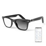GetD AI Bluetooth Glasses, Smart Audio Glasses & Open-Ear Earphone & AI Assistant Powered by ChatGPT, AI Translation, Meeting Memos 3 in 1 for Men & Women (Black Frame + Photochromic Lens)