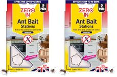 Zero In Dual Action Gel Ant Bait Station- Twinpack, Honey, Safely Enclosed, Kills Ant Nests, Ready-To-Use (Pack of 2)