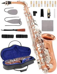 AKLOT Handcrafted E-Flat Alto Saxophone: Phosphor-Copper Body with Warm, Rich Tone, Secure Air Seal, Smooth 23-Key System, Includes Reeds, Premium Leather Case and Saxophone Cleaning Kit (CH-FTC)