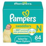 Pampers Swaddlers Diapers, Newborn, 84 Count (Select for More Options)
