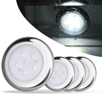 ULITECO Boat Courtesy Lights, IP68 Waterproof Boat Interior Lights, Marine Navigation Stern Courtesy Night Fishing Lights, Stainless Steel Marine LED Lighting for Pontoon Bass Sailboat(4PCS White)