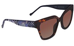 Vera Bradley Women's Roxana Polarized Square Sunglasses, Java Navy Camo, 54