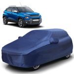 Auto Fusion 100% Waterproof Car Cover for Tata Punch 2021-2024 Models | Specially Designed for Rain Protection, UV Radiation | with Mirror Pockets, Elastic Grip, and Heavy Buckle | Royal Blue