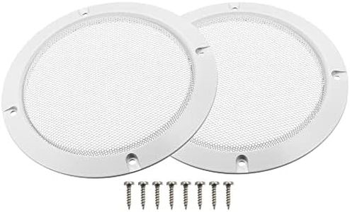 X AUTOHAUX 2 Pcs 5" Car Metal Speaker Cover Mesh Subwoofer Grill Horn Guard with 8 Screws White