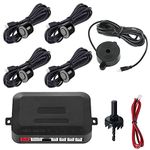 MOCNT Car Reverse Parking Sensors Car Rear Reverse Parking Radar System Car Parking Sensor Kit 4 Rear Sensor Auto Sound Alarm Alert Reverse Backup Radar Black