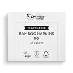 The Cheeky Panda Bamboo Large Paper Napkins | Pack of 100 White Napkins Disposable | 40 x 40cm | 2 Ply Paper Serviettes