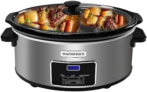 Magnifique 7-Quart Programmable Slow Cooker with Keep Warm Setting, Digital Timer - Perfect Kitchen Small Appliance for Family Dinners - Large Enough to Serve 8+ People