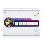Haier HFC-320DM5, 5 Star Rating Double Door Convertible Deep Freezer, 5 Side Freezing, Heavy Compressor, inside metal liner with 4 Years Comprehensive Warranty (White)