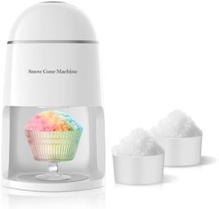 Electric Snow Cone Machine, Shaved Ice Maker Slushie Machine for Home, Kids Fast Fluffy Ice Shaver, Gift Ideal for Family Christmas Holiday, White