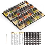 SpaceAid Spice Drawer Organizer with 40 Spice Jars, 386 Spice Labels, 4 Tier Seasoning Rack Tray Insert for Kitchen Drawers, 18.5" Wide x 17.5" Deep