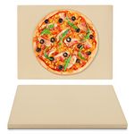 Arcedo Pizza Stone for Oven and Grill 15 x 12 Inch, Rectangular Baking Stone for Bread, Heavy Duty Ceramic Pizza Pan, Thermal Shock Resistant Grill Pizza Stone for Pizza, Bread, Pies and More