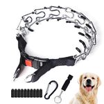 Yvnicll Prong Collar for Dogs, Adjustable Dog Choke Pinch Training Collar with Comfort Rubber Tips and Quick Release Snap Buckle for Small Medium Large Dogs (M)