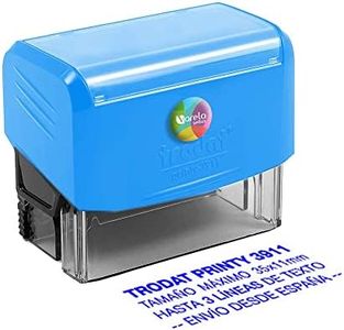 Sello Personalizado Trodat 3911 AZUL, Sello de caucho con tinta, Sello autoentintable personalizado, Sello automático, Sello Empresa, Sello dirección (35 x 11 mm)