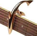 Shark Capo,Zinc Alloy Tone Clip for Acoustic,Folk,Electric Guitar and Ukulele (red gold)