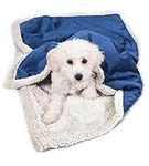 Kritter Planet Puppy Blanket, Super Soft Sherpa Dog Blankets and Throws Cat Fleece Sleeping Mat for Pet Small Animals 45x30 Blue