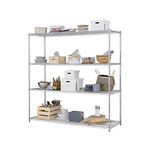 Racking Solutions Heavy Duty Chrome Wire *1838mm H x 1822mm W x 609mm D* 4 Tier Shelving unit - Commercial Quality – 240kg UDL