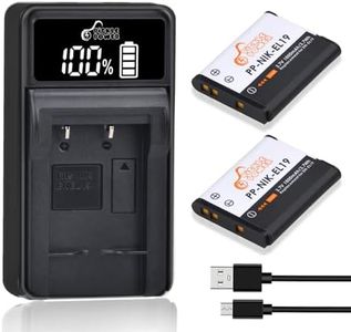 Pickle Power EN-EL19 NP-BJ1 Battery and LED USB Charger for Nikon Coolpix S32 S33 S100 S2800 S3100 S3200 S3300 S3500 S3600 S3700 S4100 S4200 S4300 S5200 S5300 S6500 S6600 S6800 S6900 S7000